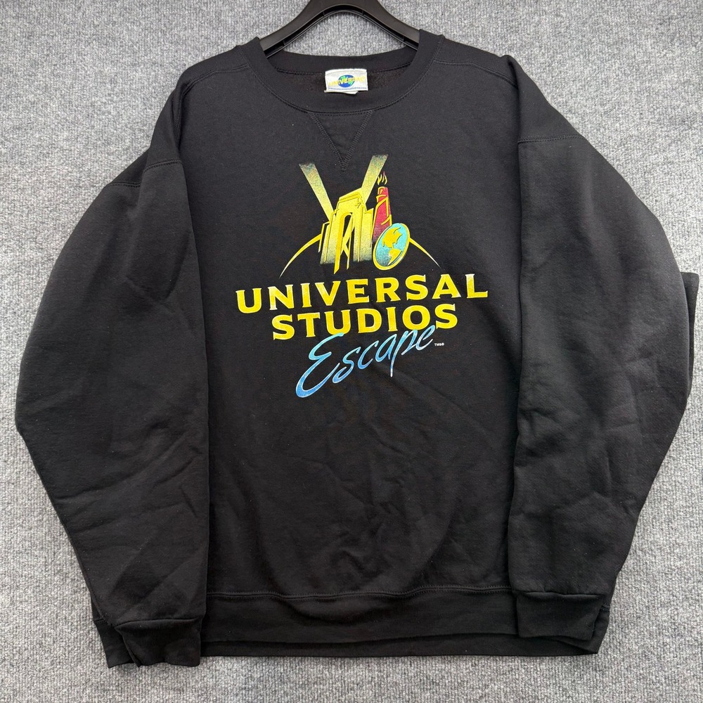 Universal Studios Escape Vintage Black Graphic Crewneck Sweatshirt Mens‎ XL